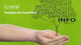  Presentation with internet communication - Cool new PPT theme with concept-conceptual-tree-word-cloud backdrop and a shamrock green colored foreground