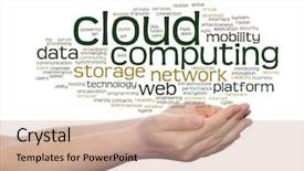  Presentation with cloud computing - Colorful theme enhanced with concept conceptual web cloud computing backdrop and a  colored foreground