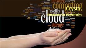  Presentation with web technology - Beautiful PPT layouts featuring concept conceptual web cloud computing backdrop and a tawny brown colored foreground