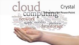  Presentation with web technology - Presentation theme enhanced with concept conceptual web cloud computing background and a  colored foreground