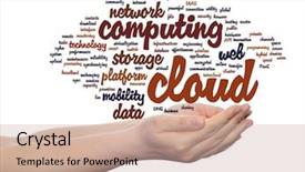  Presentation with cloud computing - Slide deck featuring concept conceptual web cloud computing background and a  colored foreground