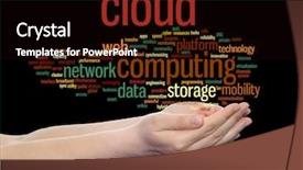  Presentation with web technology - Colorful presentation theme enhanced with concept conceptual web cloud computing backdrop and a wine colored foreground