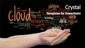  Presentation with cloud computing - Beautiful theme featuring concept conceptual web cloud computing backdrop and a black colored foreground