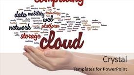  Presentation with web technology - Beautiful presentation design featuring concept conceptual web cloud computing backdrop and a  colored foreground