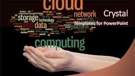  Presentation with cloud computing - Amazing theme having concept conceptual web cloud computing backdrop and a wine colored foreground