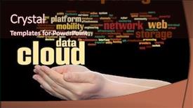  Presentation with web technology - Slides with concept conceptual web cloud computing background and a wine colored foreground