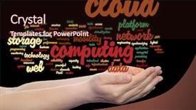  Presentation with web technology - Audience pleasing slides consisting of concept conceptual web cloud computing backdrop and a wine colored foreground