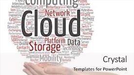  Presentation with cloud computing - Amazing PPT layouts having cloud computing technology abstract wordcloud backdrop and a white colored foreground