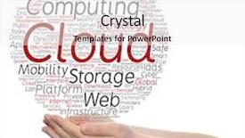  Presentation with web technology - Audience pleasing slide deck consisting of cloud computing technology abstract wordcloud backdrop and a white colored foreground