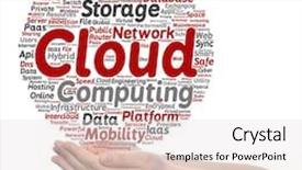  Presentation with web technology - Audience pleasing slides consisting of cloud computing technology abstract wordcloud backdrop and a white colored foreground
