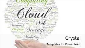  Presentation with web technology - Slide deck featuring cloud computing technology abstract wordcloud background and a white colored foreground