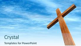  Presentation with jesus resurection - Amazing theme having concept conceptual wood cross backdrop and a cool aqua colored foreground