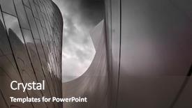  Presentation with dark building - Beautiful PPT theme featuring concept contemporary architecture - modern building made in metal backdrop and a dark gray colored foreground