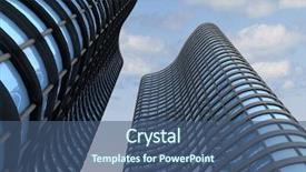  Presentation with architecture - Beautiful slides featuring concept contemporary architecture - skyscrapers 3d render backdrop and a ocean colored foreground