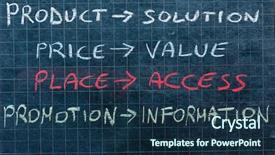  Presentation with concept illustration of customer service - Cool new presentation theme with concept customer orientated marketing siva backdrop and a ocean colored foreground