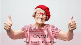  Presentation with joy - PPT layouts having concept elderly happy woman giving background and a  colored foreground