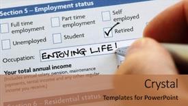  Presentation with application - Amazing slides having concept for a comfortable retirement backdrop and a coral colored foreground