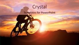  Presentation with achievement mountain - Audience pleasing theme consisting of concept for achievement conquering adversity backdrop and a coral colored foreground