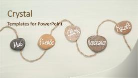  Presentation with courage - Presentation design with five stones with german text background and a sky blue colored foreground