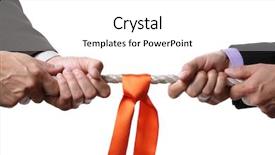  Presentation with dispute - Cool new presentation theme with tug of war concept backdrop and a white colored foreground