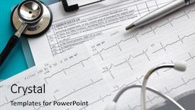  Presentation with pulse - Slide deck featuring concept for cardiovascular medical exam background and a light gray colored foreground