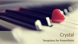  Presentation with piano keyboard - Slides with concept for love of music background and a soft green colored foreground