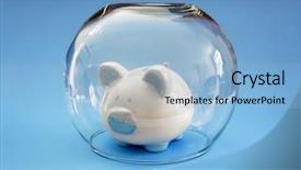  Presentation with investment money - Presentation theme enhanced with concept for protecting your asset background and a light blue colored foreground