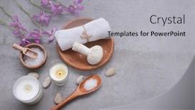  Presentation with spa concept stone - Beautiful presentation design featuring concept-for-spa-salon backdrop and a light gray colored foreground