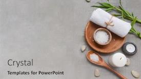  Presentation with spa concept stone - PPT theme having concept-for-spa-salon background and a light gray colored foreground