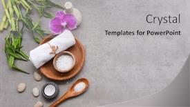  Presentation with spa concept stone - Beautiful slide set featuring concept-for-spa-setting backdrop and a light gray colored foreground