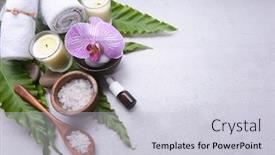  Presentation with spa concept stone - Amazing presentation having concept-for-spa-setting backdrop and a lemonade colored foreground