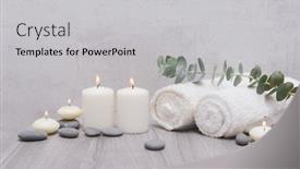  Presentation with eucalyptus - Amazing presentation design having concept-for-spa-setting backdrop and a light gray colored foreground