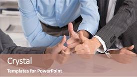  Presentation with teamwork - Audience pleasing presentation theme consisting of concept for successful teamwork business backdrop and a  colored foreground