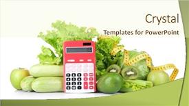  Presentation with weight loss lose text - Theme having concept fresh vegetables fruits calculator background and a cream colored foreground