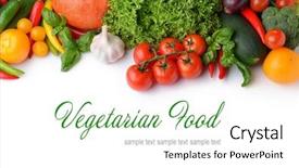  Presentation with food white - Beautiful slides featuring concept fresh vegetables on white backdrop and a white colored foreground