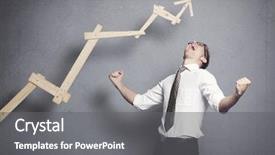  Presentation with achievement - Presentation theme with concept great achievement in business background and a gray colored foreground