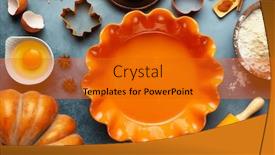  Presentation with fall food - Cool new PPT theme with concept-homemade-fall-baking backdrop and a gold colored foreground