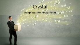  Presentation with successful person - Slides enhanced with concept illustrated with euro dollar background and a  colored foreground