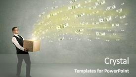  Presentation with successful person - Amazing slide deck having concept illustrated with euro dollar backdrop and a  colored foreground