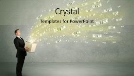  Presentation with successful person - Audience pleasing presentation design consisting of concept illustrated with euro dollar backdrop and a mint green colored foreground