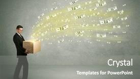  Presentation with successful person - Amazing theme having concept illustrated with euro dollar backdrop and a gray colored foreground