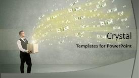  Presentation with successful person - Audience pleasing slides consisting of concept illustrated with euro dollar backdrop and a mint green colored foreground