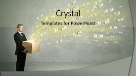  Presentation with successful person - Presentation theme consisting of concept illustrated with euro dollar background and a mint green colored foreground