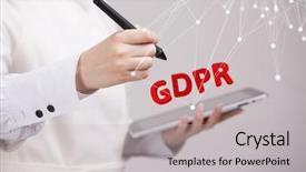  Presentation with gdpr - Beautiful slide set featuring regulation the protection of personal backdrop and a light gray colored foreground
