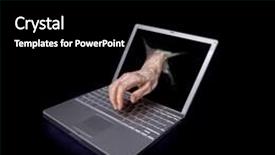  Presentation with computer hacker - Cool new slides with spammer - concept image of a computer backdrop and a black colored foreground