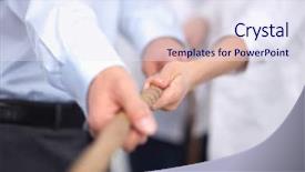  Presentation with team - Amazing presentation having concept image of business team backdrop and a sky blue colored foreground