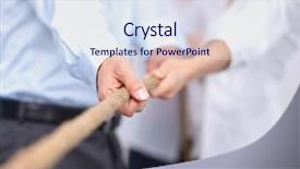  Presentation with team - Colorful theme enhanced with concept image of business team backdrop and a sky blue colored foreground