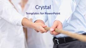  Presentation with element - Presentation design with concept image of business team background and a sky blue colored foreground