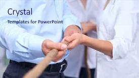  Presentation with element - Slides having concept image of business team using a rope as an element the teamwork on foreground background and a sky blue colored foreground