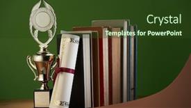  Presentation with success - Cool new slide deck with concept-image-of-education-success backdrop and a tawny brown colored foreground